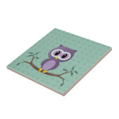 Owl Polka Dot Tile Tegeltje (Zijkant)