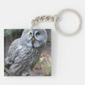 Owl Portret Foto Sleutelhanger (Achterkant)