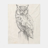 Owl Portret - Schets Fleece Deken (Voorkant)