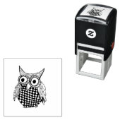 Owl Postage Stamp Zelfinktende Stempel (In situ)
