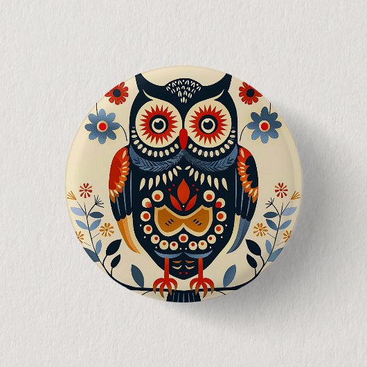 Owl Poster Ronde Button 3,2 Cm (Voorkant)