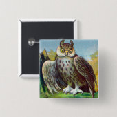 Owl Print Vierkante Button 5,1 Cm (Voorkant /achterkant)