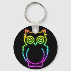 Owl Psychedelic Neon Light Sleutelhanger