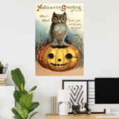 Owl Pumpkin Jack O Lantern Poster (Thuiskantoor)