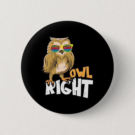 Owl rechts ronde button 5,7 cm (Voorkant)