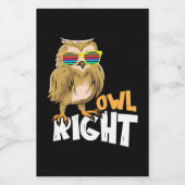 Owl rechts voedselcontainer etiket (Enkel label)