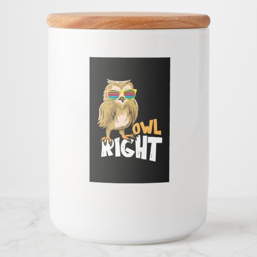 Owl rechts voedselcontainer etiket (Voorkant)