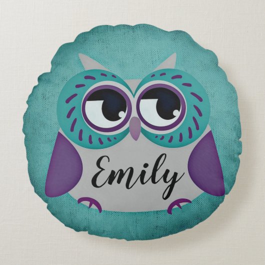 Owl Rond Kussen (Voorkant)