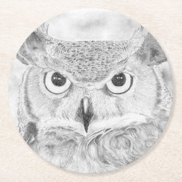 Owl Ronde Kartonnen Onderzetter