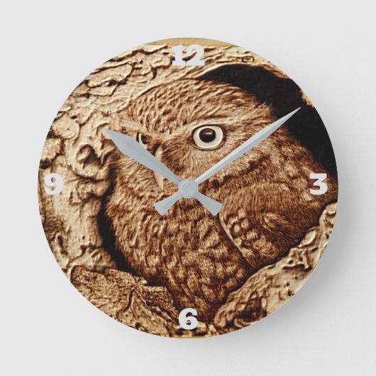 "Owl" Ronde Klok (Voorkant)