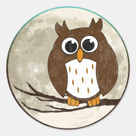 Owl Ronde Sticker (Voorkant)