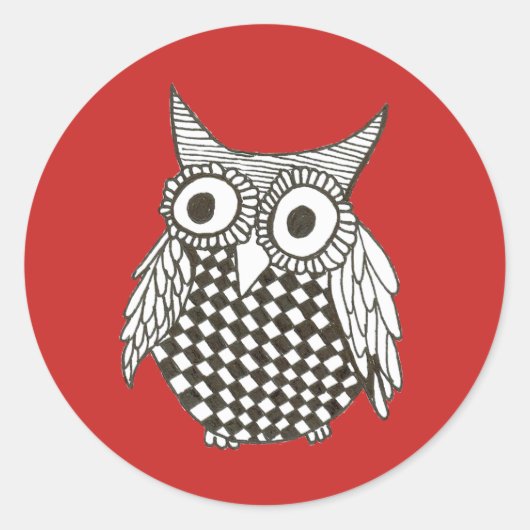 Owl Ronde Sticker (Voorkant)