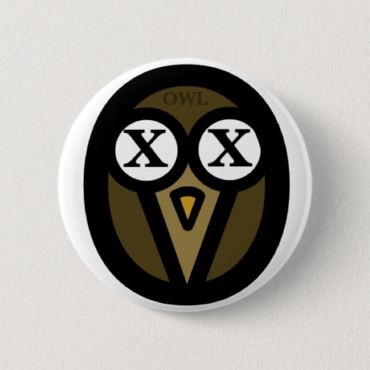 Owl Round Button (Voorkant)
