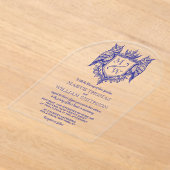 Owl Royal Crest Monogram Arch Wedding Invitation (Poser)