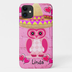 Owl roze Iphone-draagtas iPhone 11 Hoesje