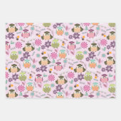 Owl roze omvulpapier inpakpapier vel (Voorkant 3)