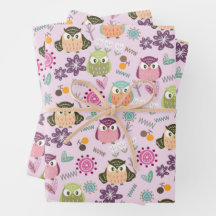 Owl roze omvulpapier