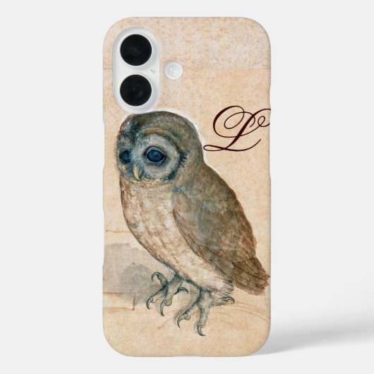 OWL, Roze, Sepia Monogram Case-Mate iPhone Case (Achterkant)