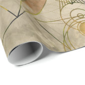 Owl Sacred Geometry Digital Art Cadeaupapier (Rol Hoek)