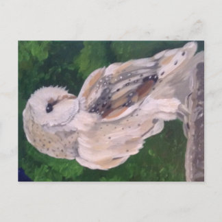 Owl schilderen op briefkaart