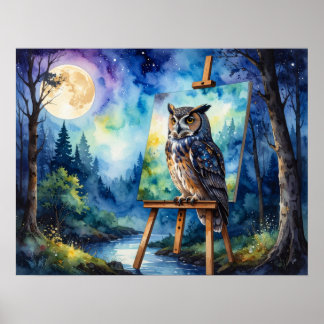 Owl schilderen poster