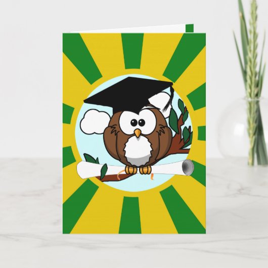 Owl School Colors Green Kaart (Voorkant)
