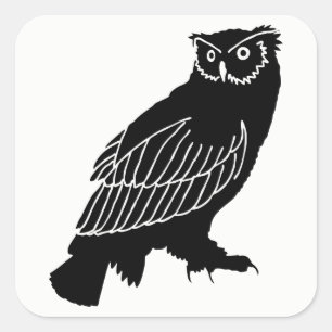 Owl Silhouette Vierkante Sticker