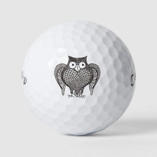 Owl Sketch Cartoon Golfballen (Voorkant)