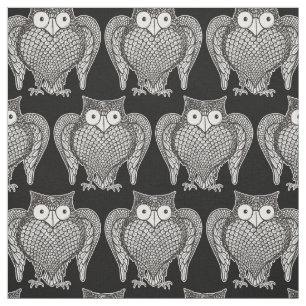 Owl Sketch Cartoon Pattern Stof