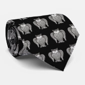 Owl Sketch Cartoon Pattern Stropdas (Opgerold)