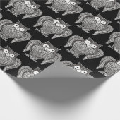 Owl Sketch Pattern Cadeaupapier (Hoek)