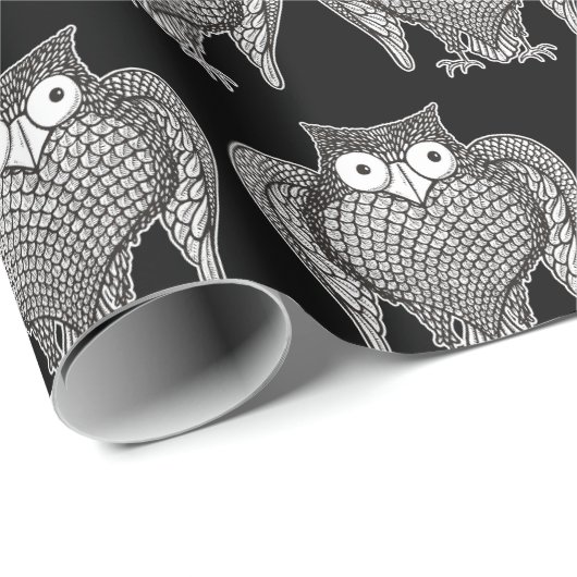 Owl Sketch Pattern Cadeaupapier (Rol Hoek)