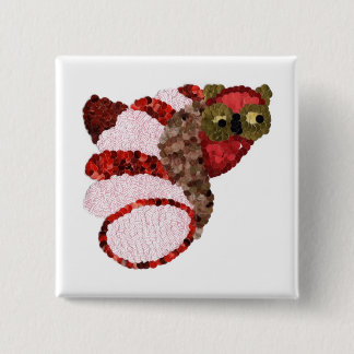 Owl Square Badge Vierkante Button 5,1 Cm