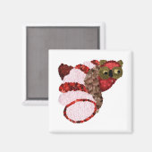 Owl Square Magnet Magneet (Voorkant / Achterkant)