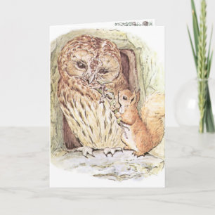 Owl & Squirrel III Greeting Card Kaart