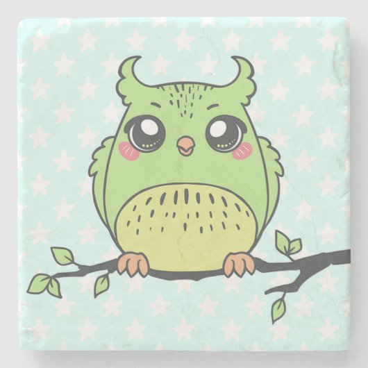 Owl Stenen Onderzetter (Voorkant)