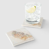 Owl Stenen Onderzetter (Zijkant)