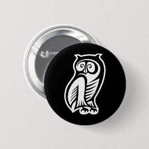 Owl Symbool White Ronde Button 5,7 Cm
