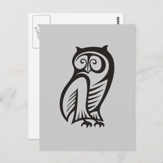 Owl Symbool zwart Briefkaart (Voorkant / Achterkant)