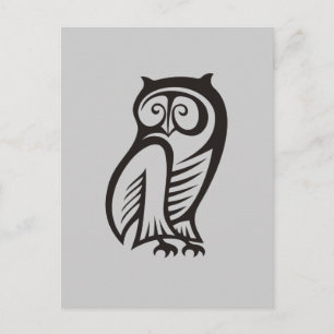 Owl Symbool zwart Briefkaart