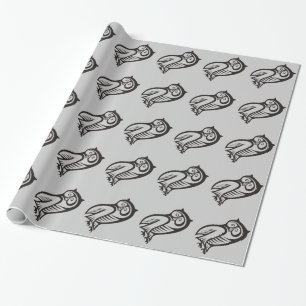 Owl Symbool zwart Cadeaupapier