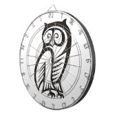 Owl Symbool zwart Dartbord (Voorkant Rechts)