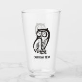 Owl Symbool zwart Glas (Voorkant)