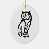 Owl Symbool zwart Keramisch Ornament (Rechts)