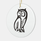 Owl Symbool zwart Keramisch Ornament (Links)