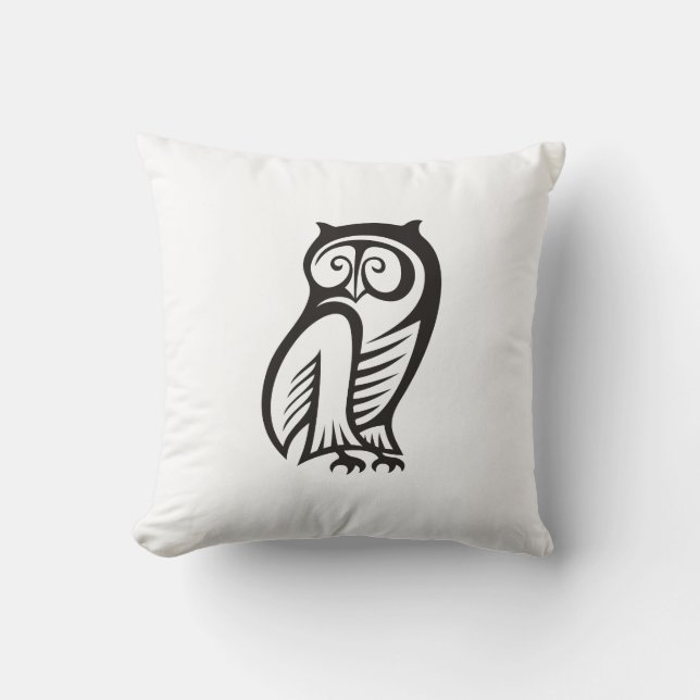 Owl Symbool zwart Kussen (Voorkant)