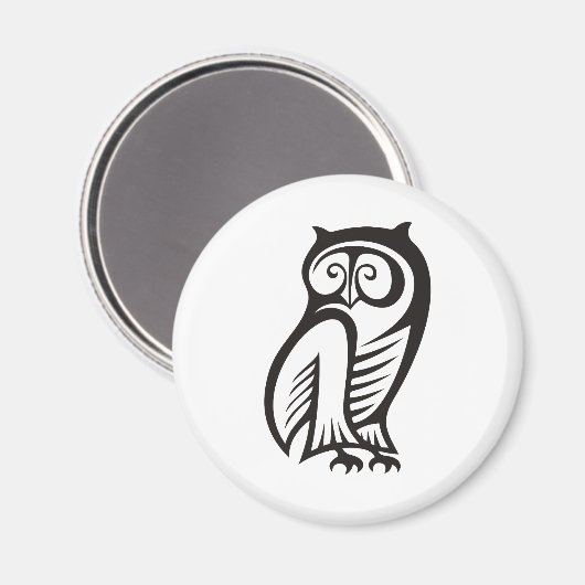 Owl Symbool zwart Magneet (Voorkant / Achterkant)