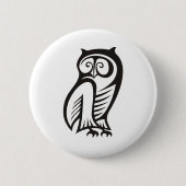 Owl Symbool zwart Ronde Button 5,7 Cm (Voorkant)