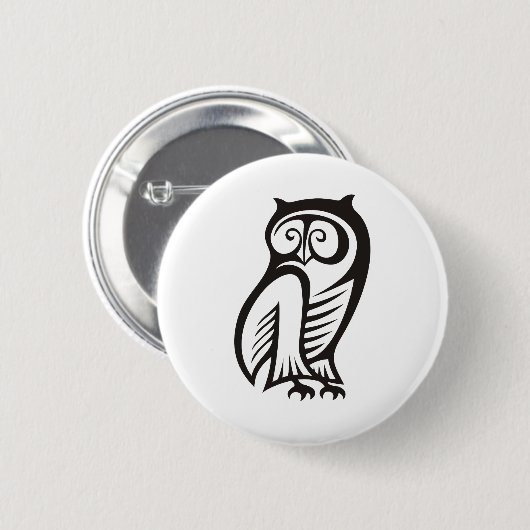 Owl Symbool zwart Ronde Button 5,7 Cm (Voorkant /achterkant)