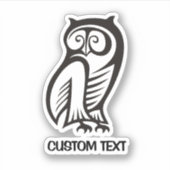 Owl Symbool zwart Sticker (Voorkant)